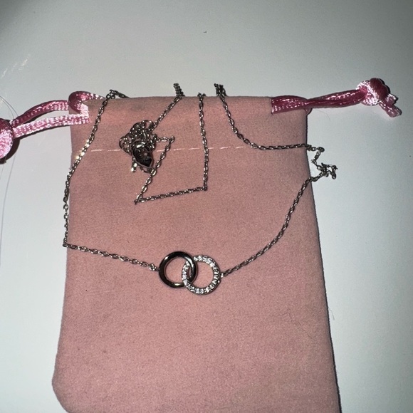 - Interlocking Circle necklace  sterling silverl| Layering necklace - Picture 6 of 6